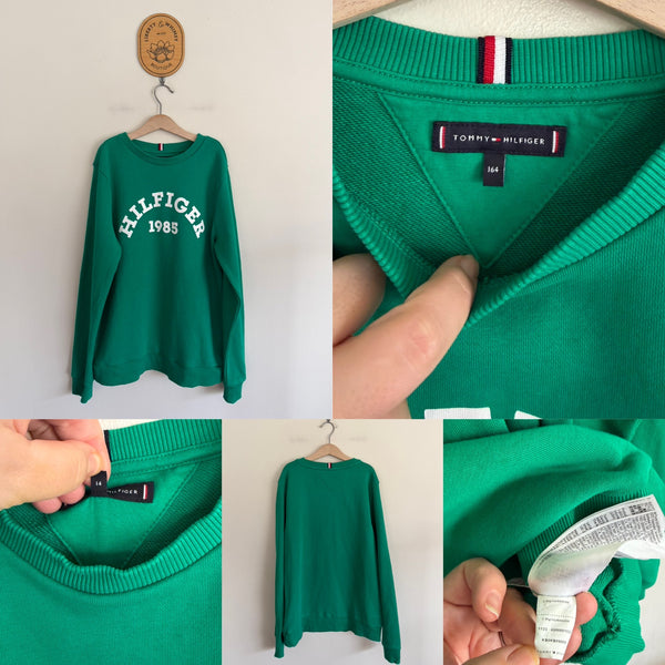 Tommy Hilfiger green jumper Sz 14 EEUC worn twice