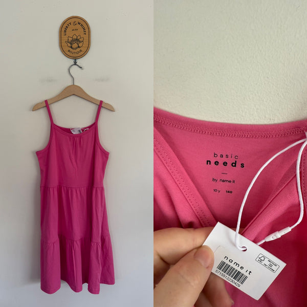 Name It pink tiered dress Sz 10 NWT