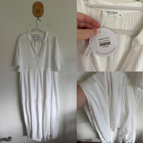 Salty Crush Laysa white maxi dress Sz 18 NWT