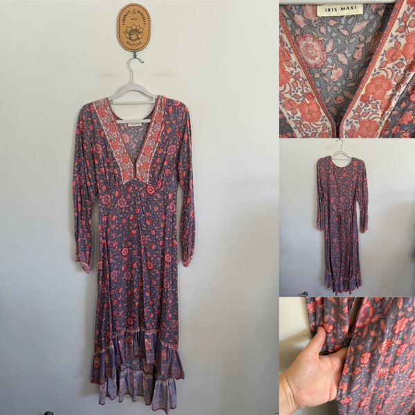 Iris Maxi l/s boho dress Sz S as new