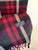 Burberry red/black/purple tartan wool scarf EEUC