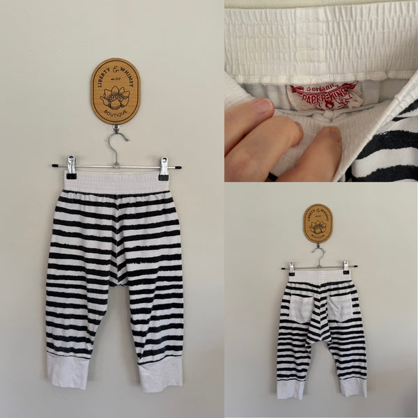 Paper Wings stripe crop pants Sz 8 play - only due to yellow dot on back of waistband