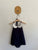 Little Bitty Stitches navy collared halter top Sz 4 NWOT