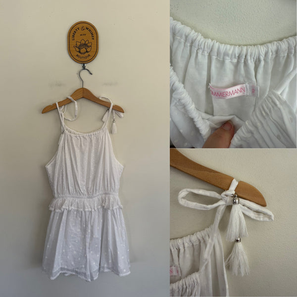 Zimmermann white textured playsuit Sz 10 NWOT