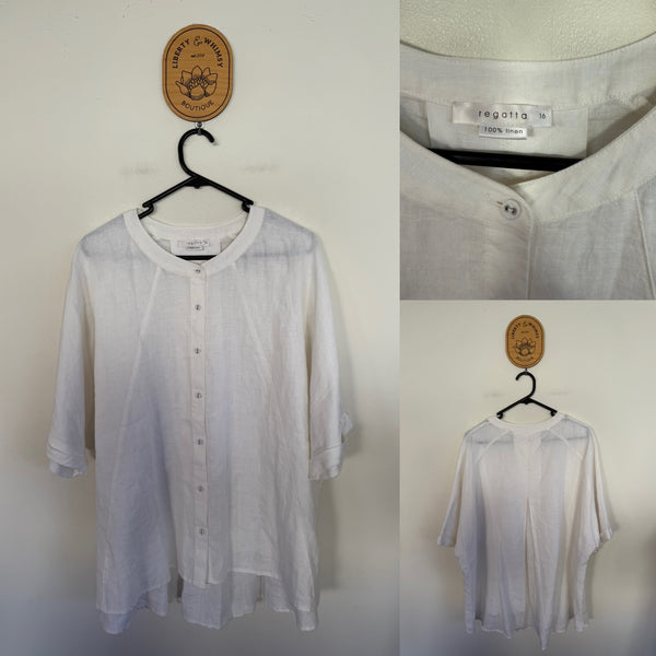 Regatta white linen shirt Sz 16 NWOT