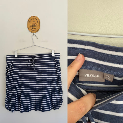 Sussan blue/white stripe skirt Sz XXL EUC