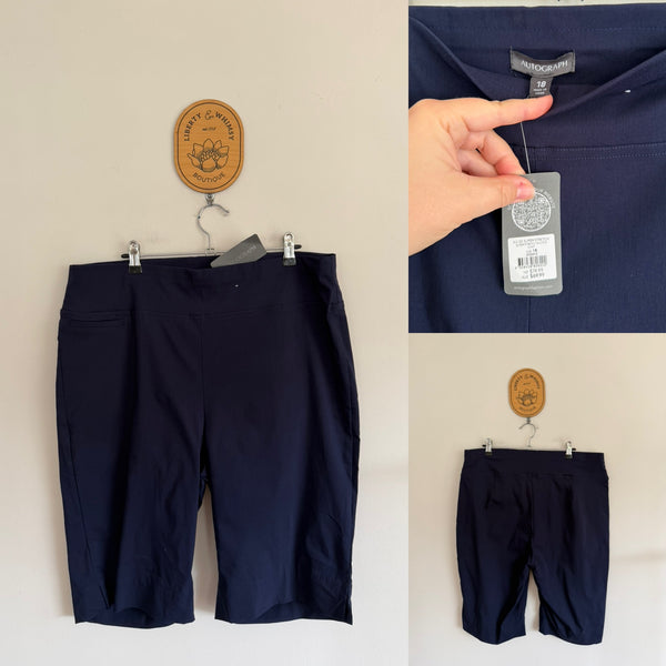 Autograph navy super stretch shorts Sz 18 RRP $69.99 NWT