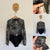 Seafolly l/s black print one piece swimsuit Sz 10 EUC - minor rubbing on wrists