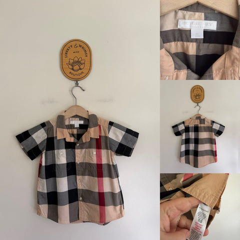 Burberry nova check button up shirt Sz 2 as new