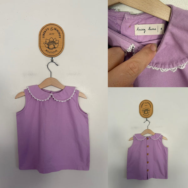 Lacey Lane purple blouse Sz 4 EUC