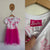 Barbie white/pink logo dress Sz 8 as new