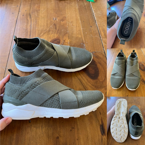 Country Road green sneakers Sz 40 EUC only worn twice