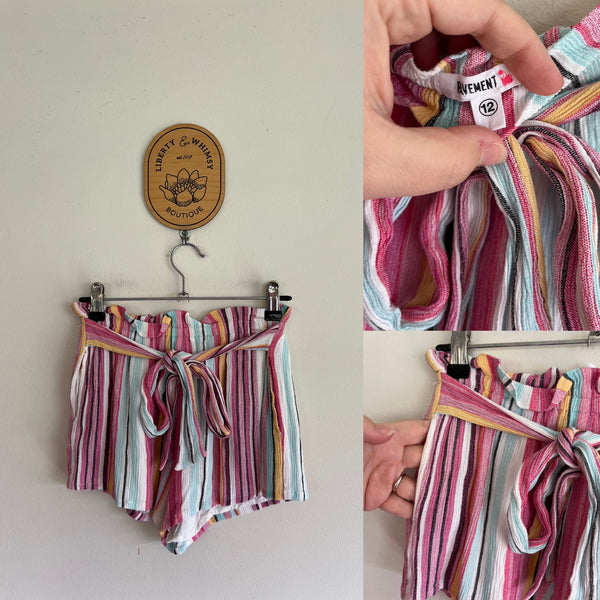 Pavement lined stripe shorts Sz 12 (small fit) as new