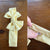Light yellow Sz L bow 21.5cm 1-3y NWOT