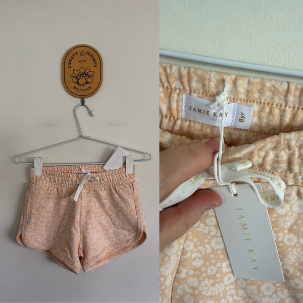 Jamie Kay peach floral shorts Sz 8 NWT