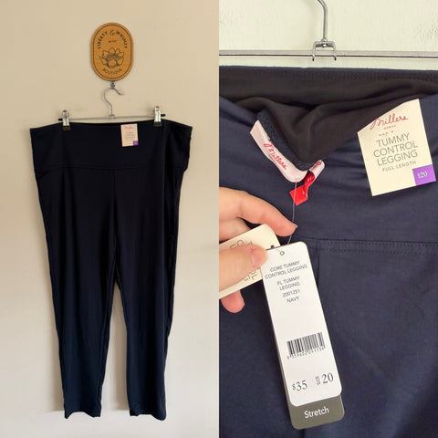 Millers navy tummy control leggings Sz 20 RRP $35 NWT