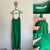 Picnic green slip dress Sz 8 as new however 2 small frays in fabric as pictured