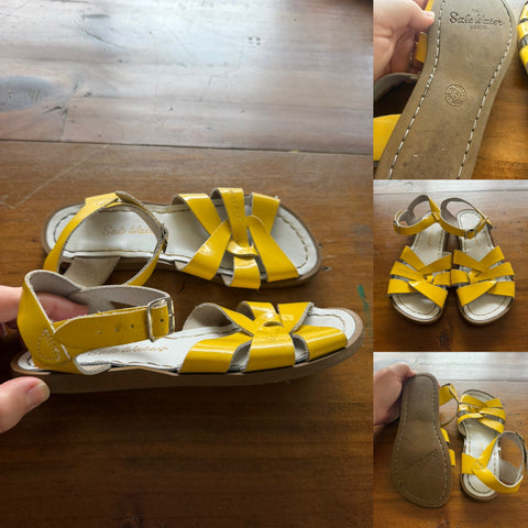 Saltwater yellow sandals Sz 2 youth VGUC