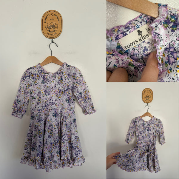 Toots Kids floral dress Sz 6 (slim) as new