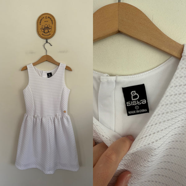 Sista white broderie dress Sz 7 as new but no belt