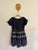 Burberry navy tartan dress Sz 10 GUC - wash fade