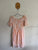 TILII peach leaf ruched lined dress Sz 14 EEUC