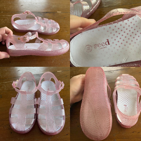 Seed pink jelly sandals Sz 31 EUC