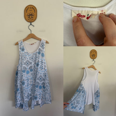 Gum floral tank Sz 12 as new