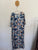 Sara blue leaf print dress Sz 16 as new worn once