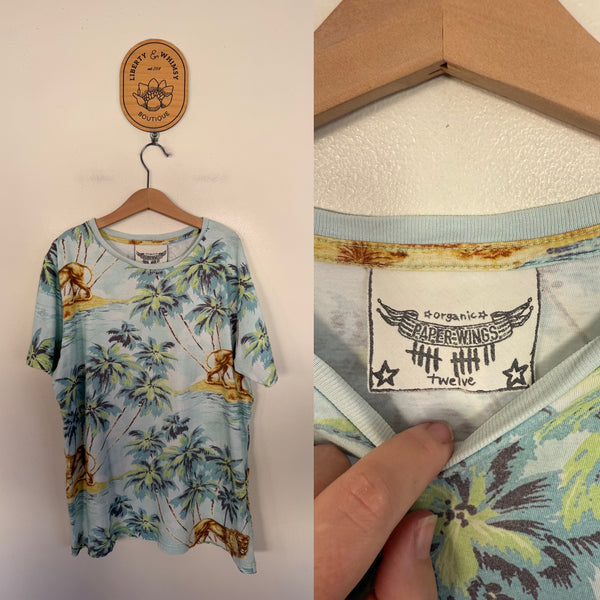Paper Wings palm trees T-shirt Sz 12 GUC