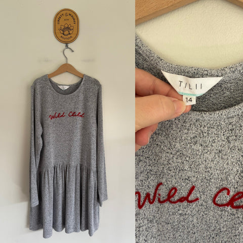 TILII l/s Wild Child dress Sz 14 as new, washed only