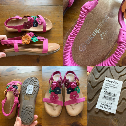 Taking Shape floral wedge sandals Sz 8 RRP $79.95 NWT
