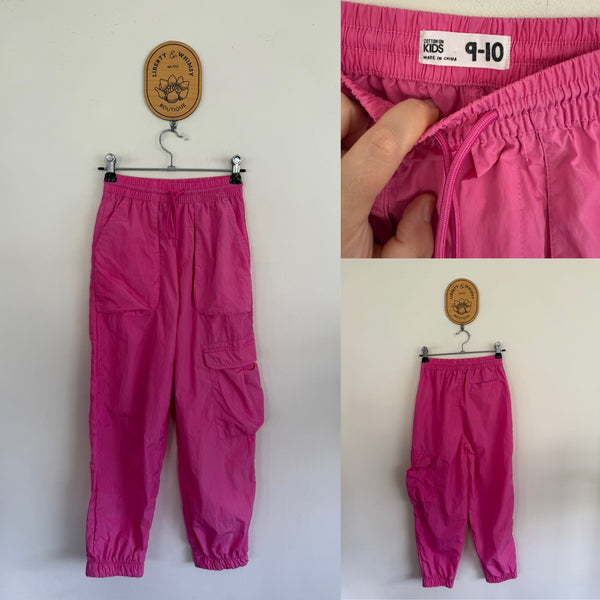 Cotton On Kids pink parachute pants Sz 9-10 as new