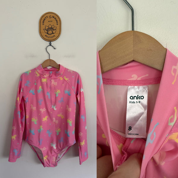 Anko l/s one piece swimmers Sz 8 as new