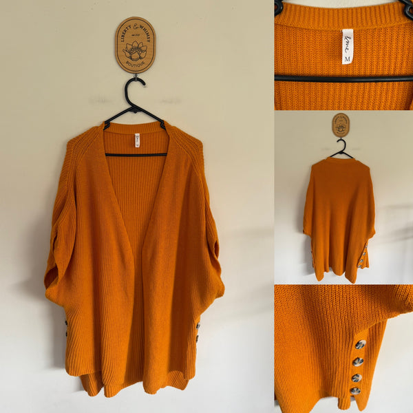 &Me mustard ribbed cardigan Sz M as new