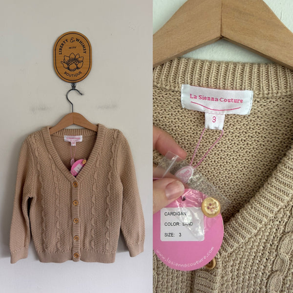 La Sienna Couture sand cardigan Sz 3 NWT