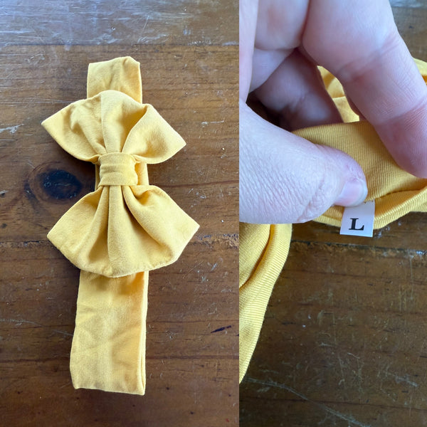 Mid yellow Sz L bow 21.5cm 1-3y NWOT