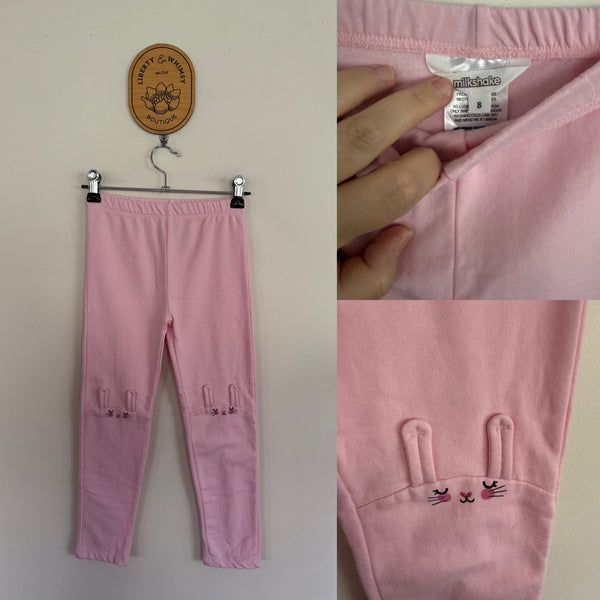Milkshake pink bunny trackies Sz 8 NWOT