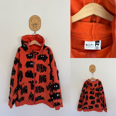 Minti orange fleece zip jacket Sz 12 as new/EUC, only worn once or twice