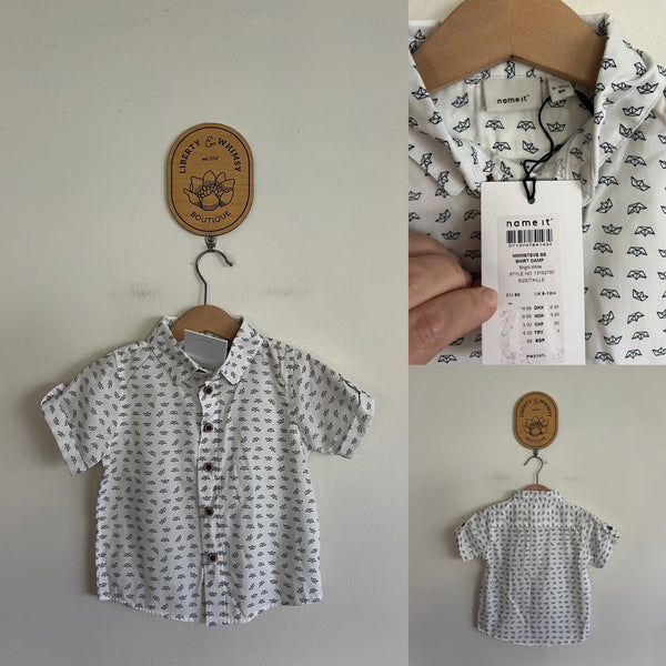 Name It origami print shirt Sz 9-12m NWT