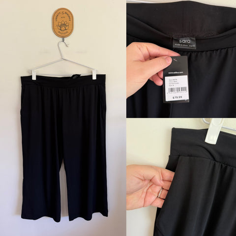 Sara black 3/4 pants culottes Sz 18 RRP $79.99 NWT
