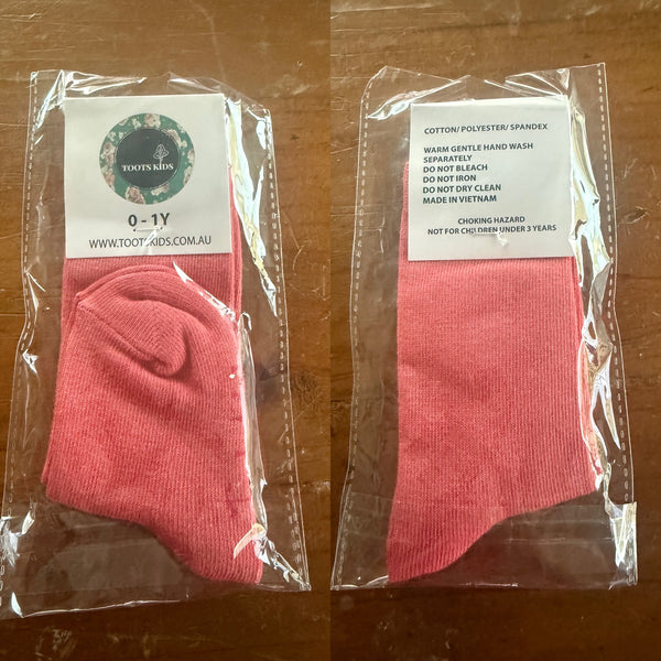 Toots dark pink knee-high socks Sz 0-1 NWT