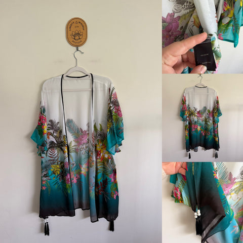 Taking Shape tropical kimono Sz 14-16 NWOT but tags cut