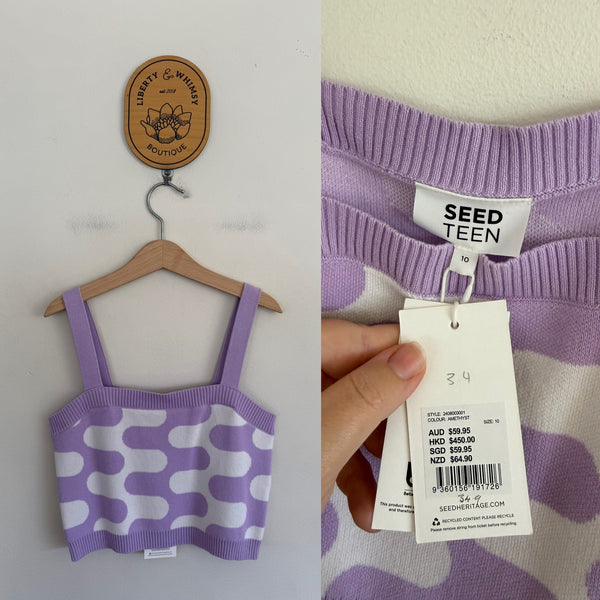 Seed Teen amethyst top Sz 10 RRP $59.95 NWT