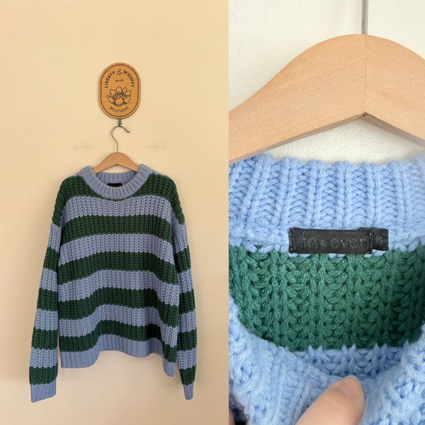 Ava & Ever chunky knit stripe jumper Sz M as new (would also fit Sz 14 girls)