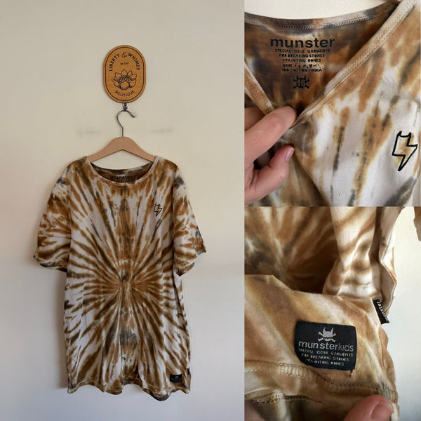 Munster gold tie-dye tshirt Sz 16 as new