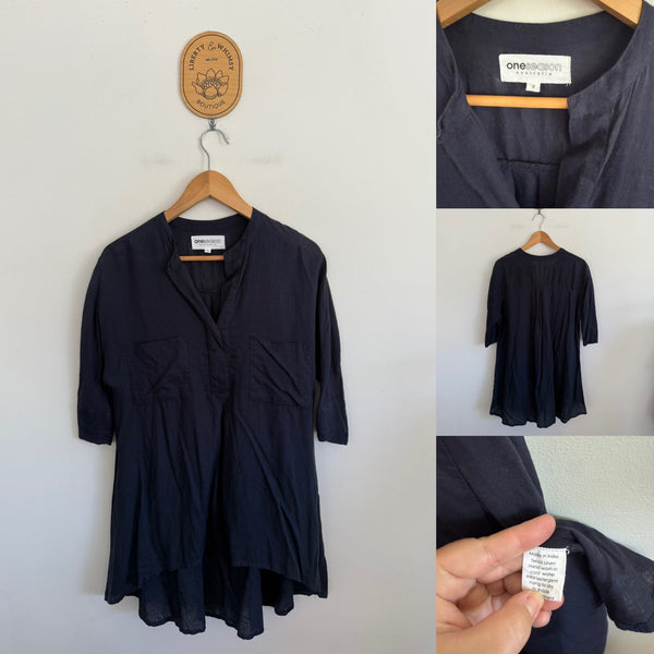 One Season Australia tencil linen shirt Sz S as new/EUC