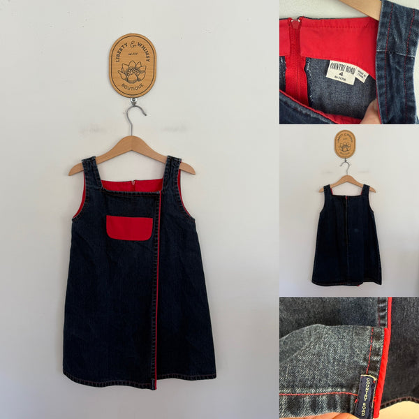Country Road vintage denim pinnie Sz 4 VGUC