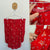 Target Woman red floral skirt Sz 18 EUC