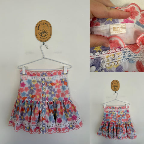 Marlo floral broderie skirt Sz 15-16 (slim) as new